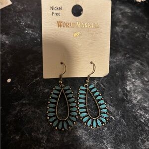 World Market Blue Teardrop Earrings
